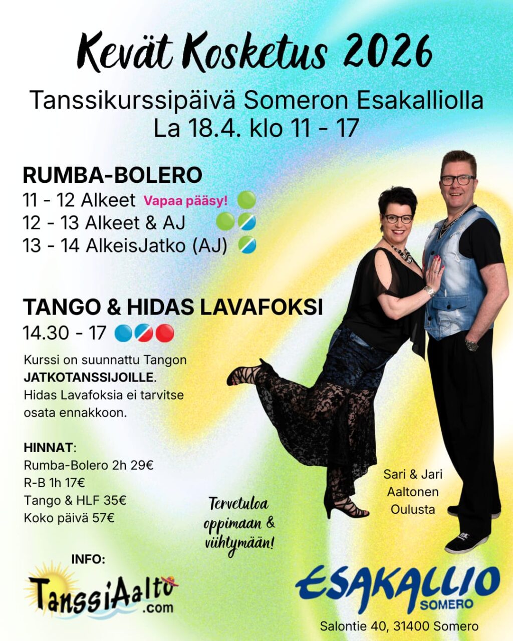 Kevät Kosketus 2026 tanssikurssipäivä